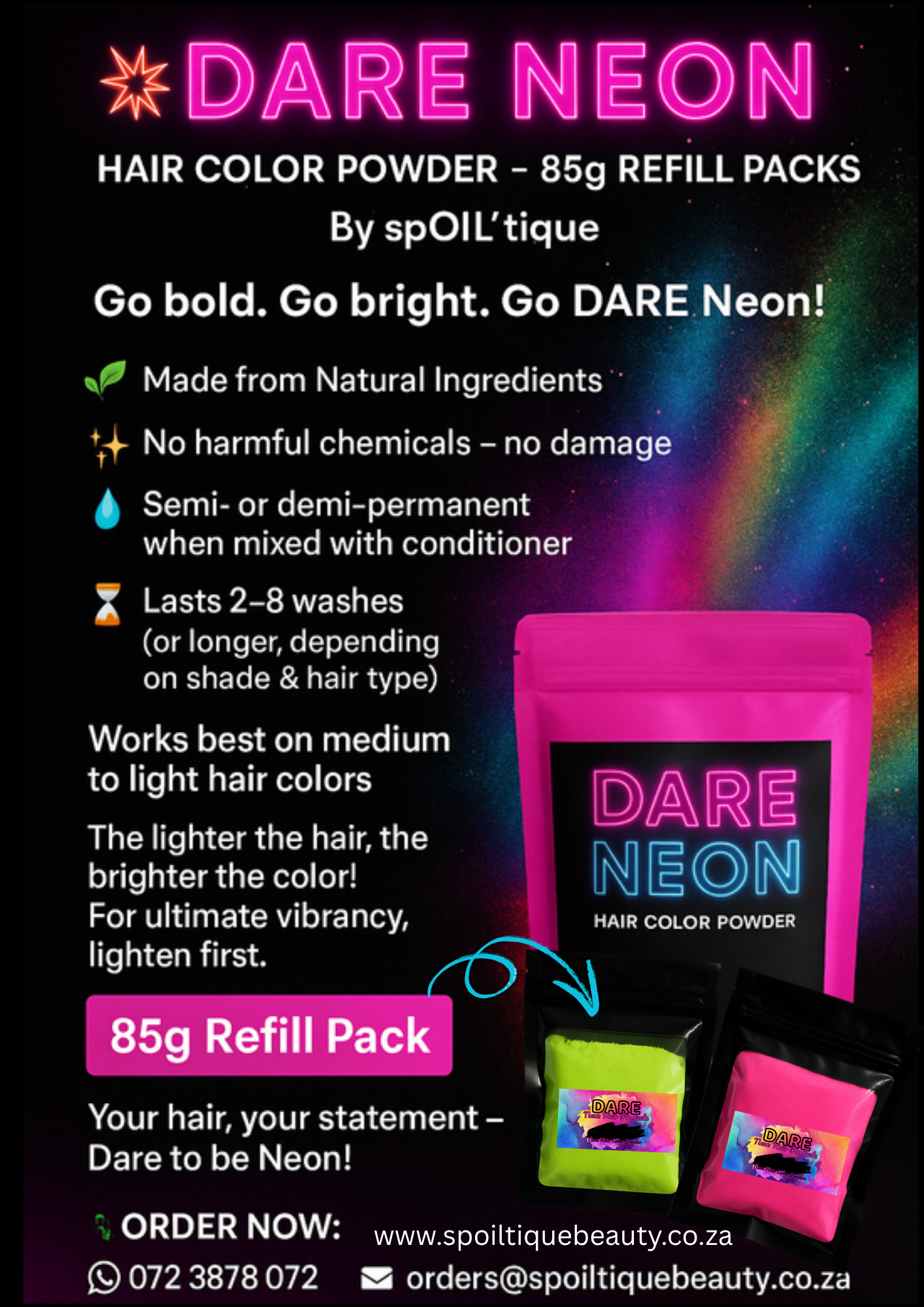 DARE Neon Hair Color powders
