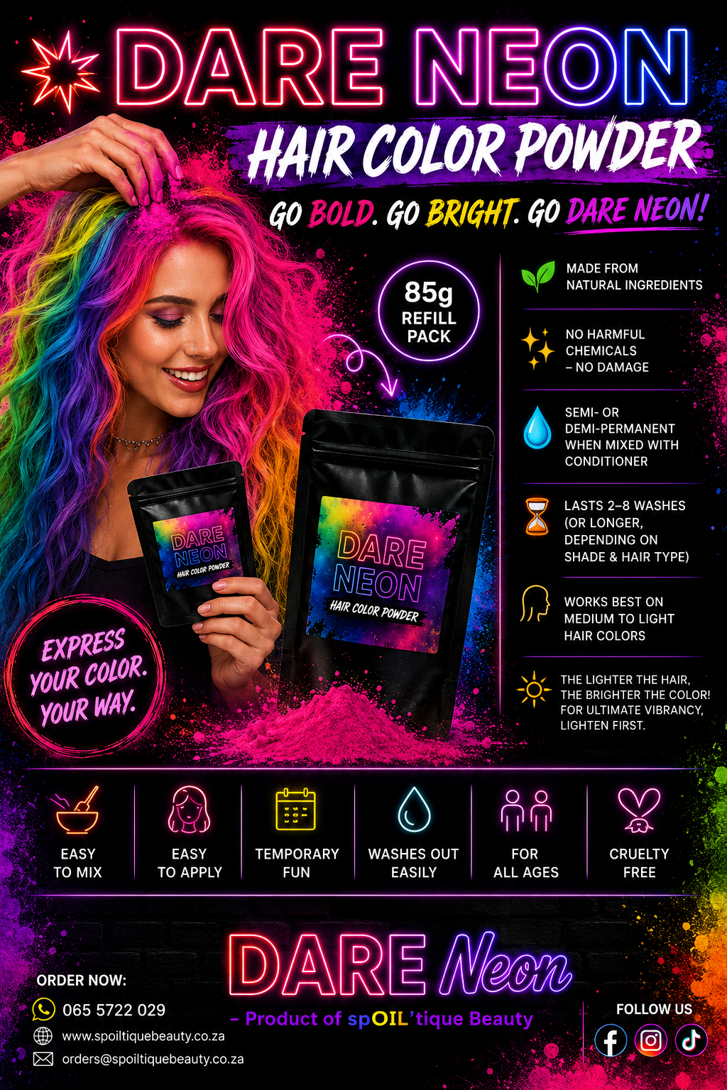 Blood Red | DARE Neon Hair Color Powder